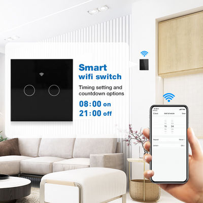 Amazon Alexa ve Google Home Control Akıllı Duvar Işık Anahtarı Temperli Cam Dokunmatik Ekran