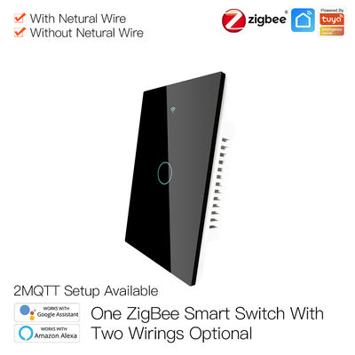 Zigbee Akıllı Wifi Duvar Anahtarı Nötr Dokunmatik Cam Ekran Paneli Yok