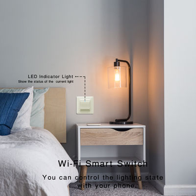AB UK Standardı Tuya Akıllı Yaşam WiFi Işık Anahtarı 10A 1 Gang Işık Anahtarı, LED Göstergeli