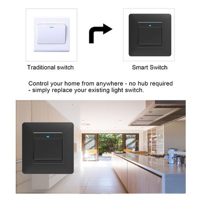 Tuya Light 1 Gang Push Button Akıllı Wifi Duvar Anahtarı OEM Alexa / Google Home ile Uyumlu