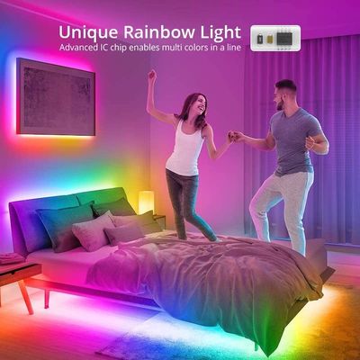 32.8ft RGB Akıllı LED Işık Şeridi Müzik Senkronizasyonu Renk Değiştiren LED Şerit Işıkları 7.2W/M