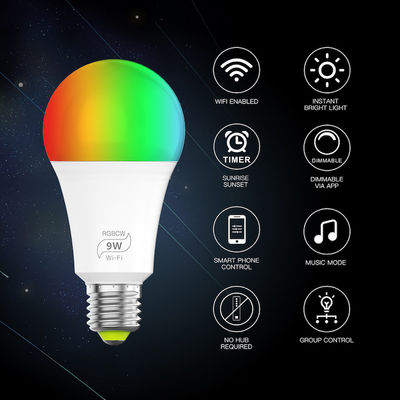 E26 Akıllı Wifi LED Ampul 5w 10w 15w Uzaktan Kumanda RGB Bellek Fonksiyonu Sesle Aktive Edilen Led Işıklar